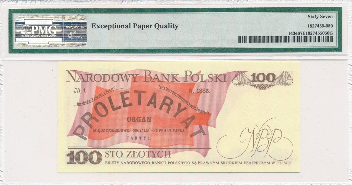 100 zł 1986 rok - seria PF - PMG 67 EPQ