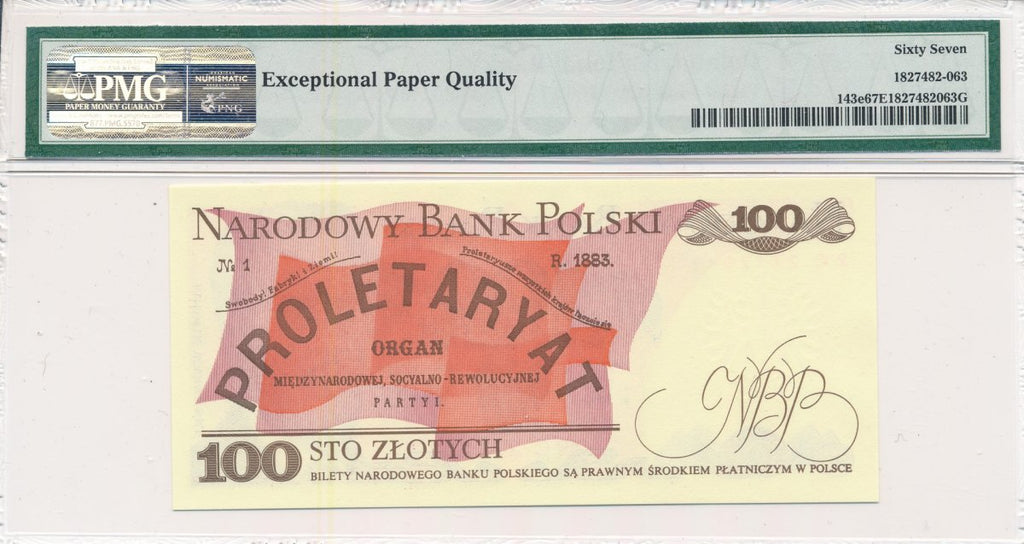 100 zł 1988 rok - seria RC - PMG 67 EPQ